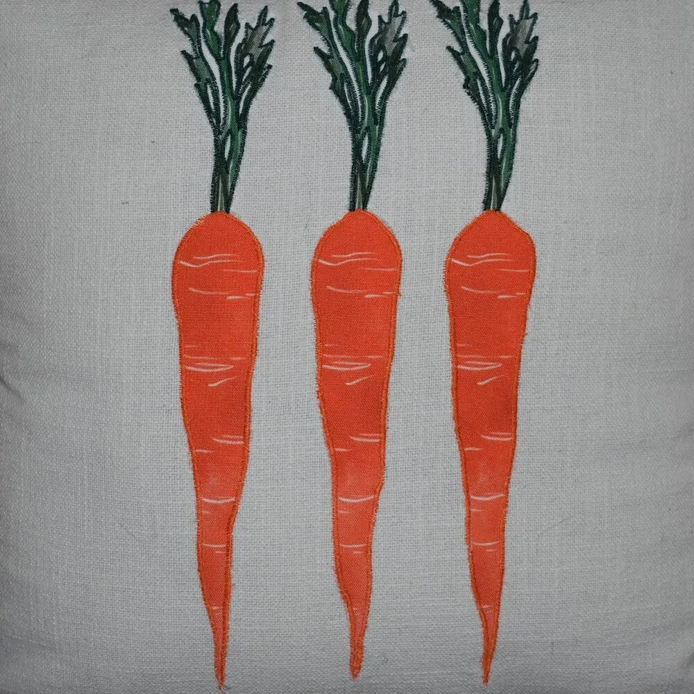 White Ruffle Edge Country Cottage Farmhouse Carrot Throw Pillow - Cottagecore 🥕